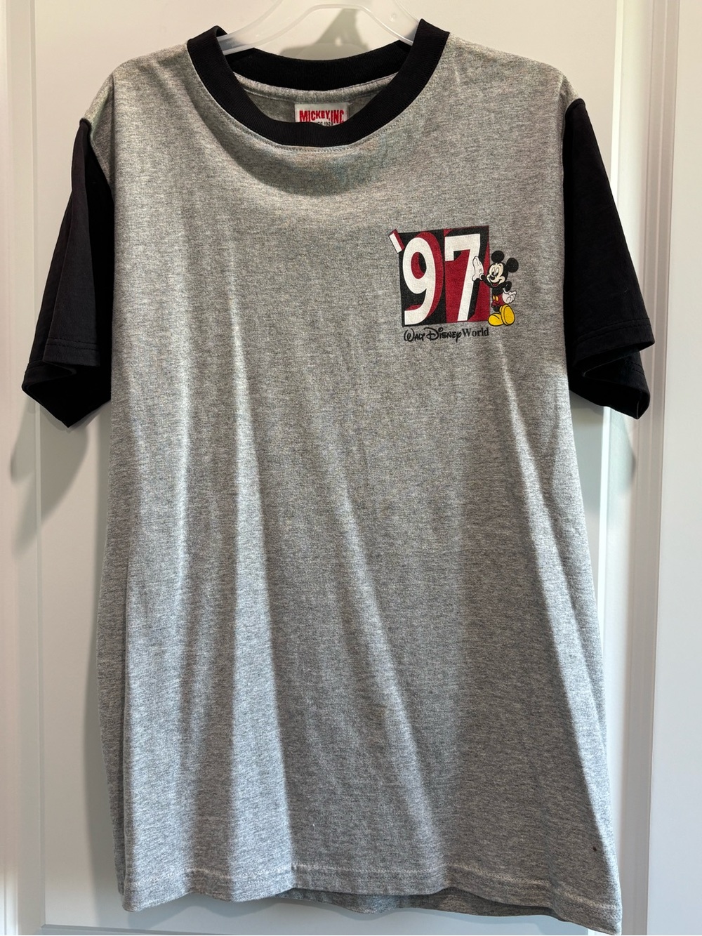 Vintage Mickey 97 Graphic Tee - Grey & Black